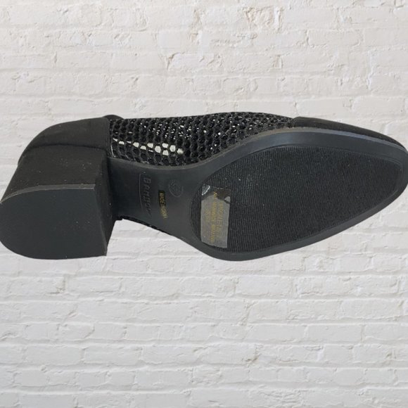 BAMBOO -- Ankle Boots, Black Mesh with Back Zip and Faux Lace Front - Picture 8 of 9